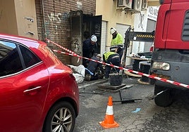 Imagen del centro de transformación tras el incendio.