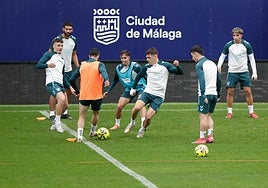 Un entrenamiento reciente del Málaga.