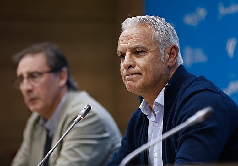 Sergio Pellicer, en la rueda de prensa de su despedida como jugador.