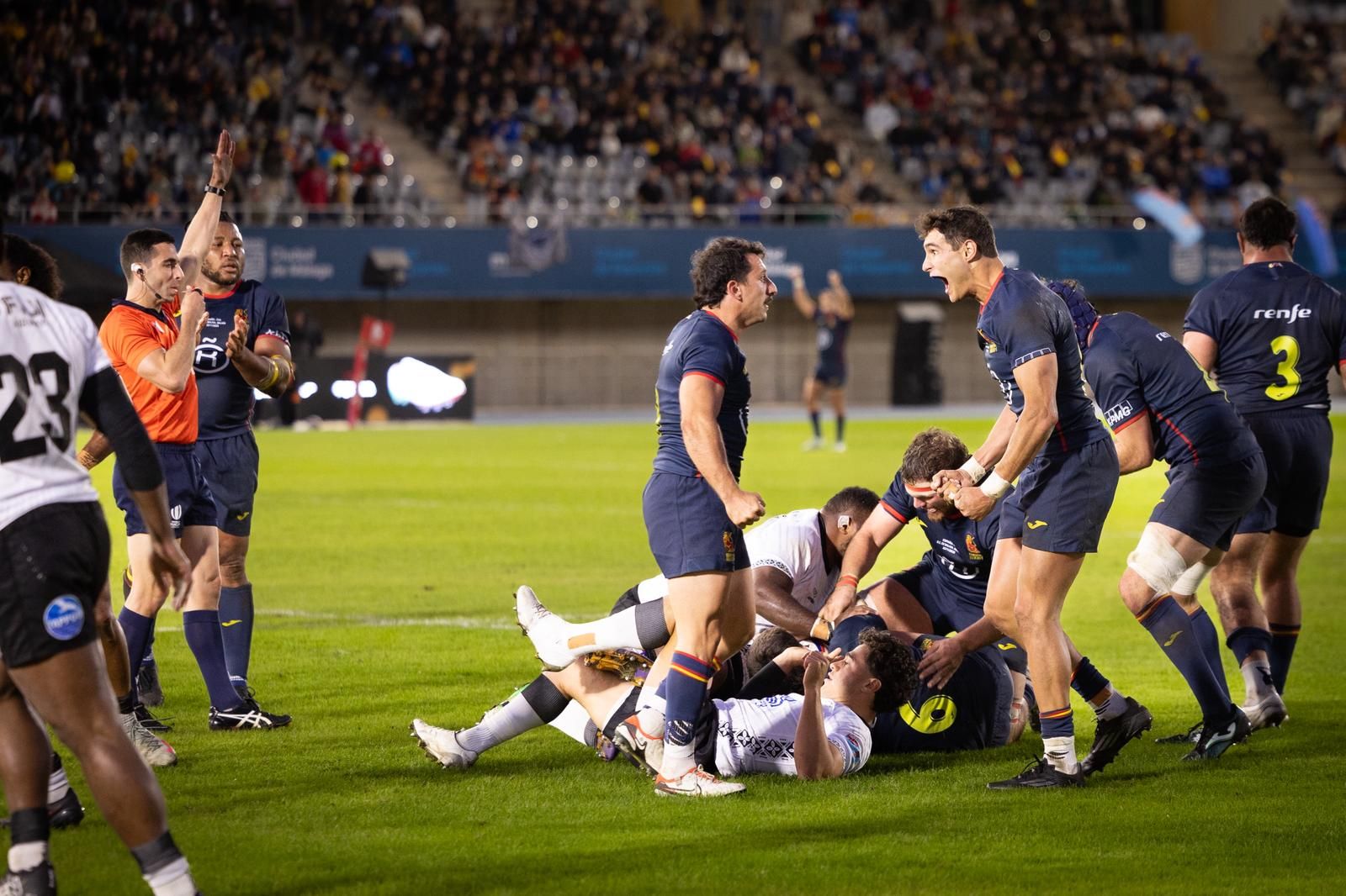 El España-Fiyi de rugby en el Ciudad de Málaga, en imágenes