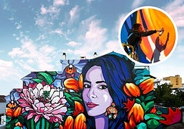 Vista del mural 'El cactus de la flor de un día'.