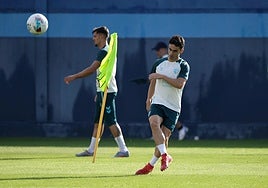 Dorrio, en un entrenamiento reciente del Málaga.