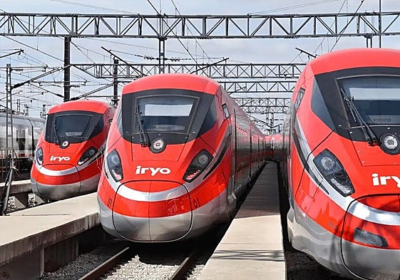 Trenes del operador privado de alta velocidad Iryo.