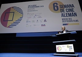 Uwe Scheele, director de la muestra, en la inauguración de la Semana de Cine Alemán.