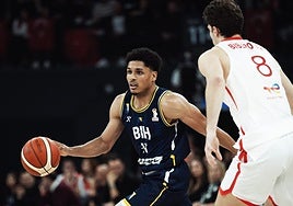 Castañeda, durante el partido contra Turquí.