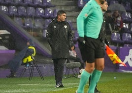 Juan Francisco Funes, en el área técnica en el choque del sábado en Valladolid.