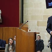 El portavoz parlamentario del PP, Toni Martín, el pasado viernes en el debate del estado de la Comunidad.