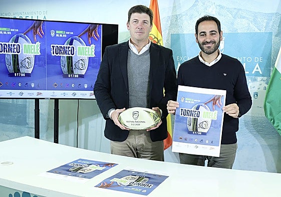 El edil de Deportes, Lisandro Vieytes, y el presidente del Marbella Rugby Club, Pepe Arjona.