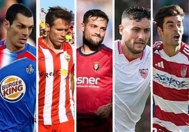 Casquero, Corona, Arnáiz, Óscar y Trigueros, futbolistas talaveranos de primer nivel.