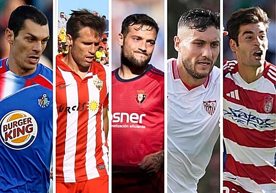 Casquero, Corona, Arnáiz, Óscar y Trigueros, futbolistas talaveranos de primer nivel.