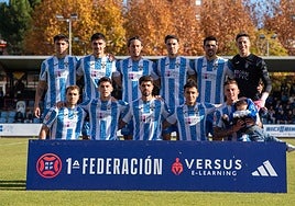 El último once del Talavera en Liga, frente al Cacereño.