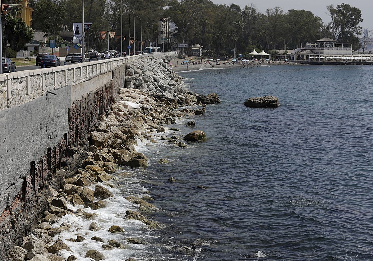 Zona de los Baños del Carmen que convertirá en playa con el nuevo proyecto.