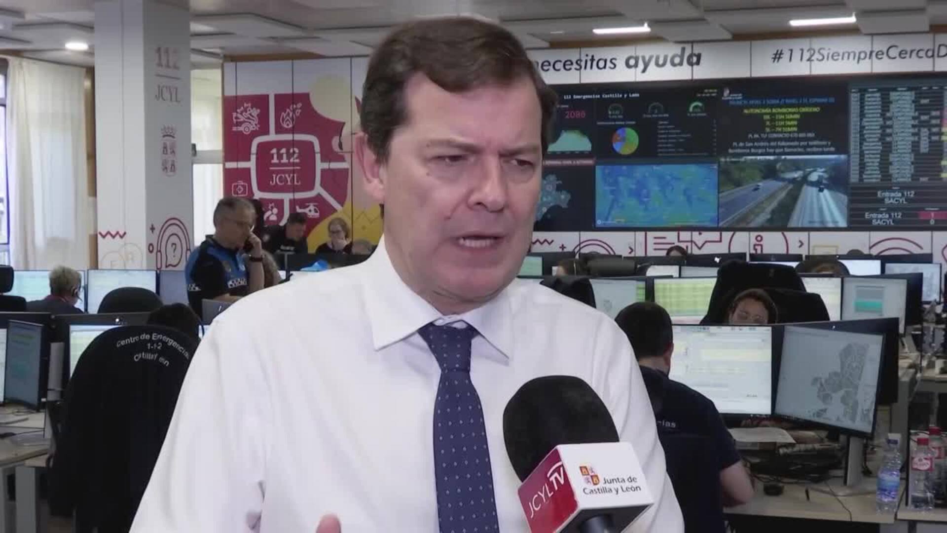 Mañueco destaca la "perfecta" coordinación de servicios de emergencia