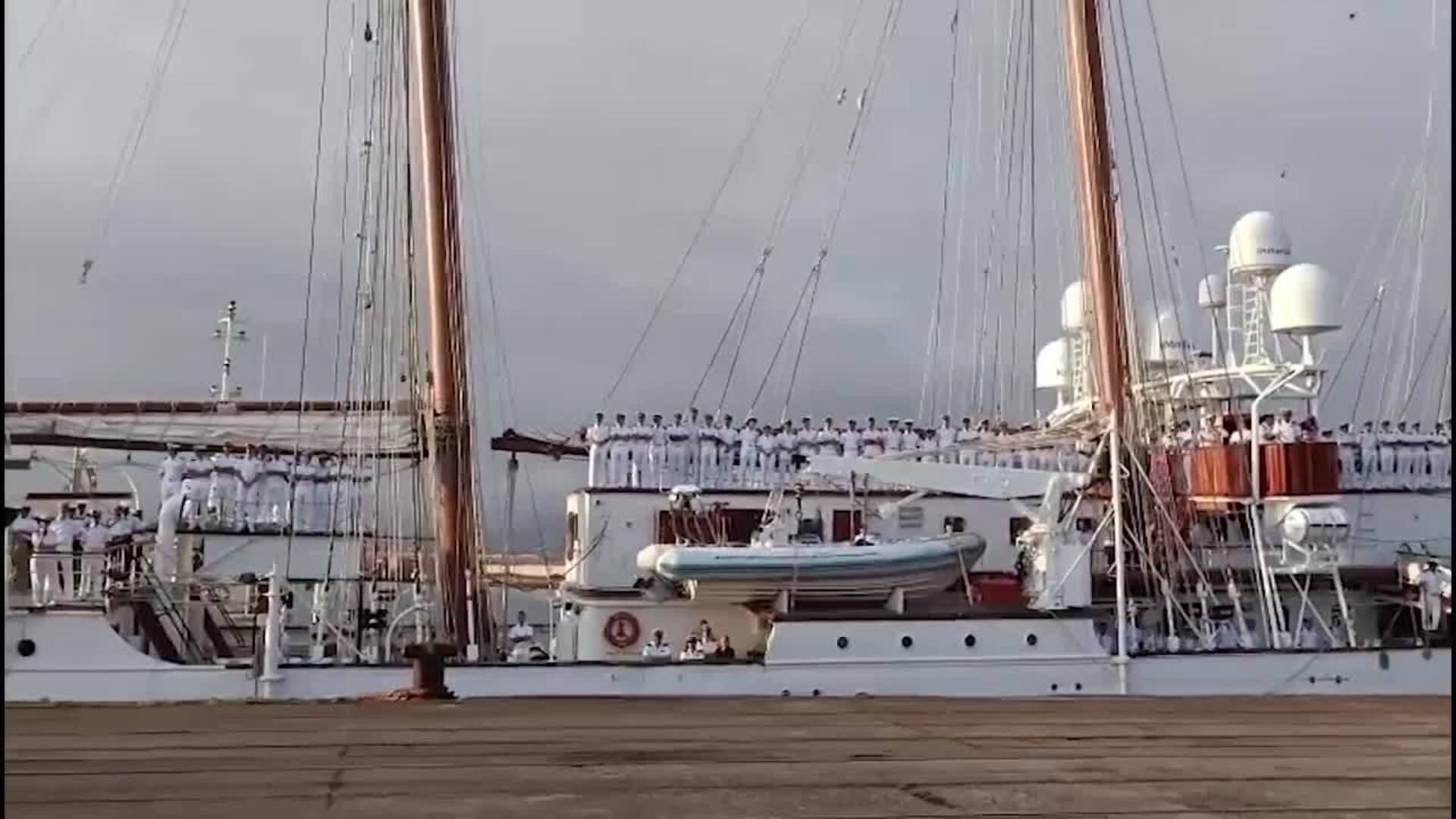 La Princesa Leonor llega a Gijón en el Juan Sebastián Elcano