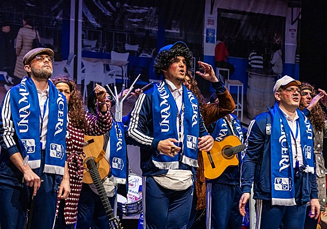 Murga 'Una murga de tercera' en la quinta preliminar del COAC 2026.