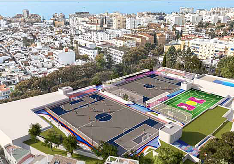 Así será el proyecto del Albergue África de Marbella: 571 plazas de parking y tres pistas deportivas
