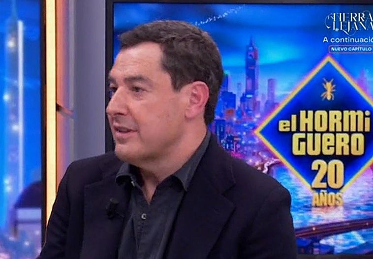 Juanma Moreno en El Hormiguero: «Presidente, si quieres hacer coincidir elecciones generales y andaluzas, adelante; estoy seguro de que no te van a votar