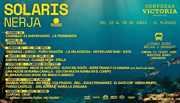 Solaris Nerja 2026 llega a El Playazo con diez días de conciertos y Claptone como gran cierre