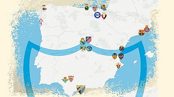 Así queda el mapa de Primera División tras el ascenso del Málaga