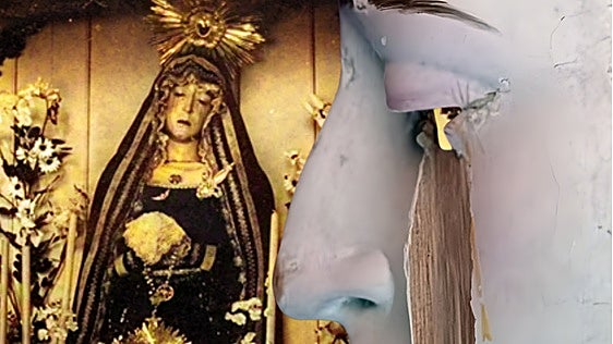 Devuelven la mascarilla de la antigua Virgen de los Dolores del Puerto de la Torre casi un siglo después