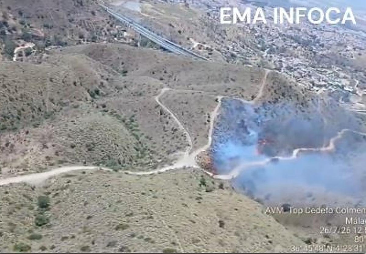 Declarado un incendio forestal en Málaga capital este domingo