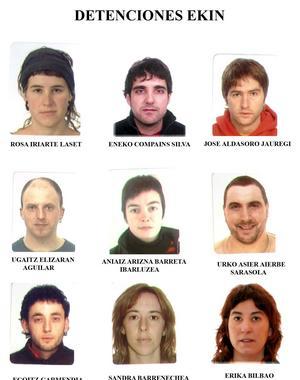 Fotografías de las nueve detenidos. / Foto: Efe | Vídeo: Atlas