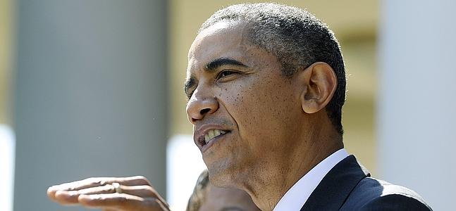 Obama, con gesto serio en una comparecencia en la Casa Blanca. / Jewel Samad (Afp)