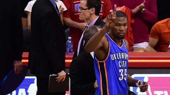 Kevin Durant celebra el triunfo. 