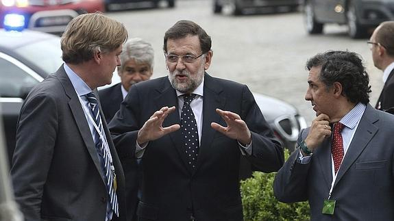 Rajoy, a su llegada a una reunión del Partido Popular Europeo (PPE) en Bruselas. 