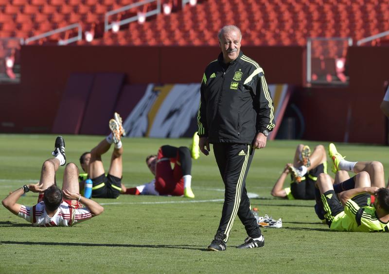 Del Bosque, en el entrenamiento 