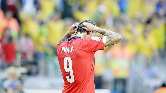 Pinilla, durante el partido.