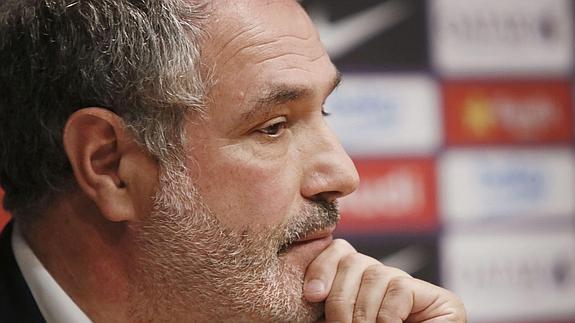 Andoni Zubizarreta, en sala de prensa. 