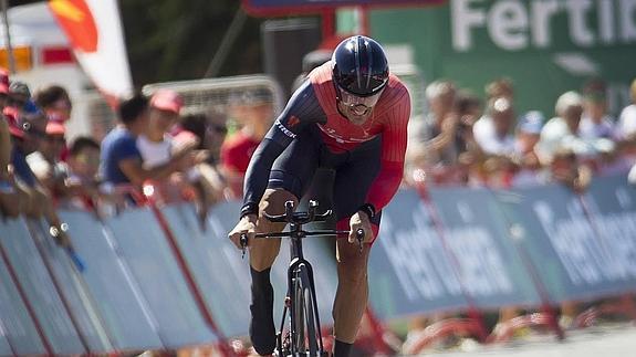 Cancellara, durante la contrarreloj reciente en la Vuelta a España. 