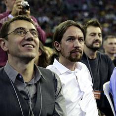 Juan Carlos Monedero, Pablo Iglesias e Íñigo Errejón. 