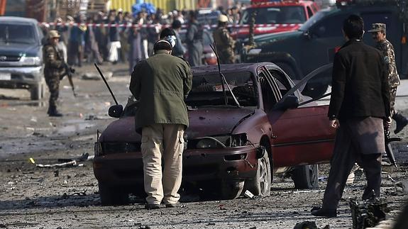 Lugar del atentado en Kabul.