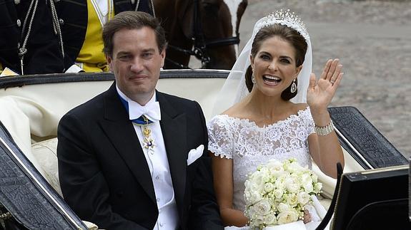 Magdalena de Suecia y Christopher O'Neill, el día de su boda. 