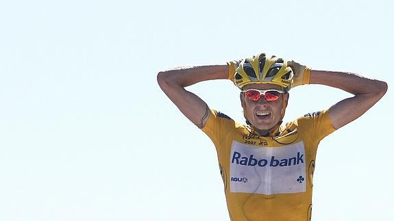 Rasmussen, líder en el Tour de 2007 con el Rabobank.