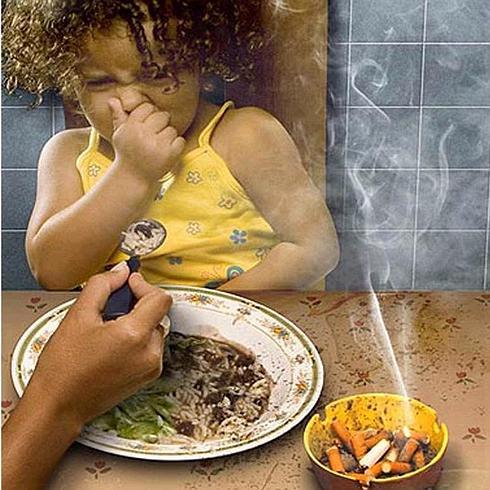 La exposición al humo del tabaco en la infancia, uno de los posibles causantes de EPOC en la edad adulta. 