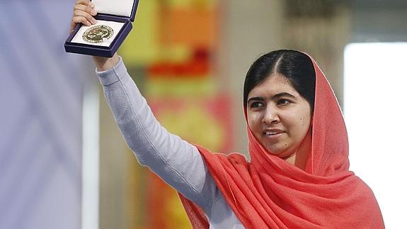 Malala Yousafzai, el día que recibió el Nobel de la Paz. 