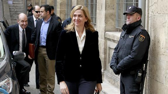 La infanta, en los juzgados de Palma.