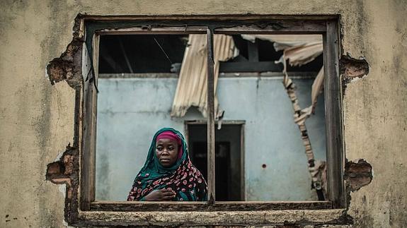 Sadia Bello, en su casa en Bria, en la República Centroafricana.