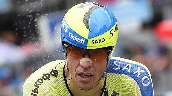 Contador, en una etapa del pasado Giro. 