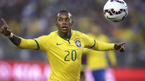 Robinho, en el partido de Brasil ante Venezuela. 