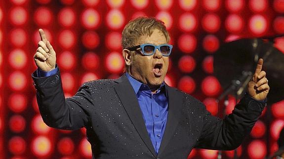 Elton John, anoche en el Teatro Real.