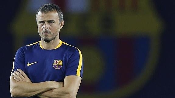 Luis Enrique, en el entrenamiento en Tiflis. 