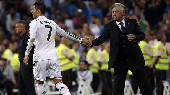 Ancelotti y Cristiano durante la temporada pasada. 