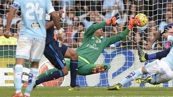 Keylor Navas, en el partido ante el Celta. 