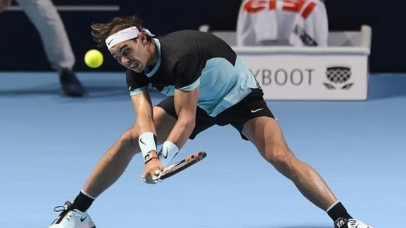 Nadal, durante el partido ante Rosol. 