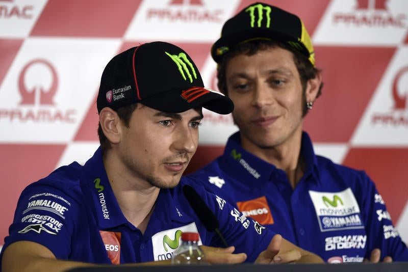 Jorge Lorenzo y Valentino Rossi. 