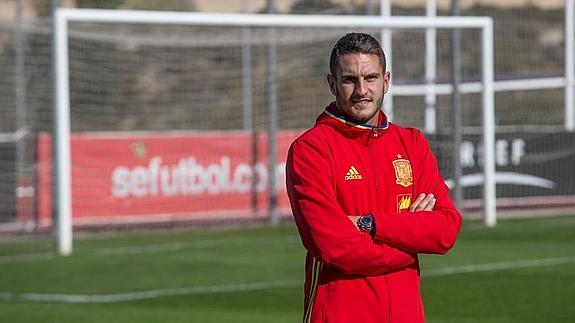 Koke, en la entrevista en Las Rozas. 